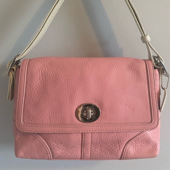 2008 Y2K Coach Hamilton Flap shoulder bag pink and white - Picture 2 of 14
